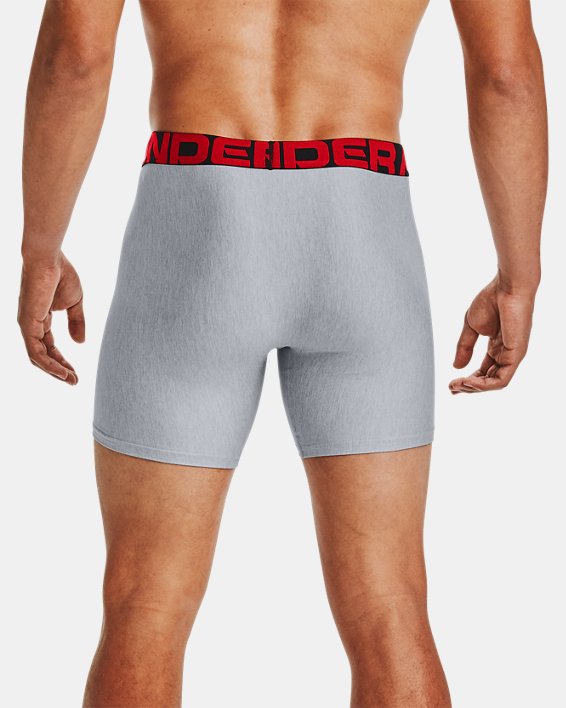 男士UA Tech™ Boxerjock® 6英寸內褲–兩條裝 in Gray image number 1